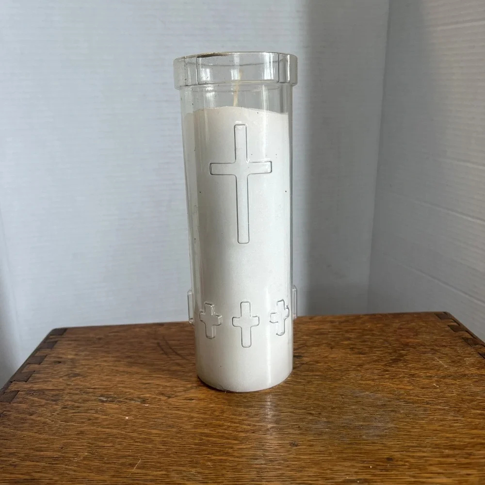 Emkay 7 Day Prayerlights Sanctuary Light Candle Muench-Kreuzer White NOS USA
